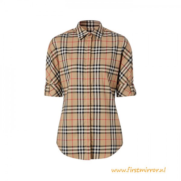 Top Quality Vintage Check Stretch Cotton Twill Shirt