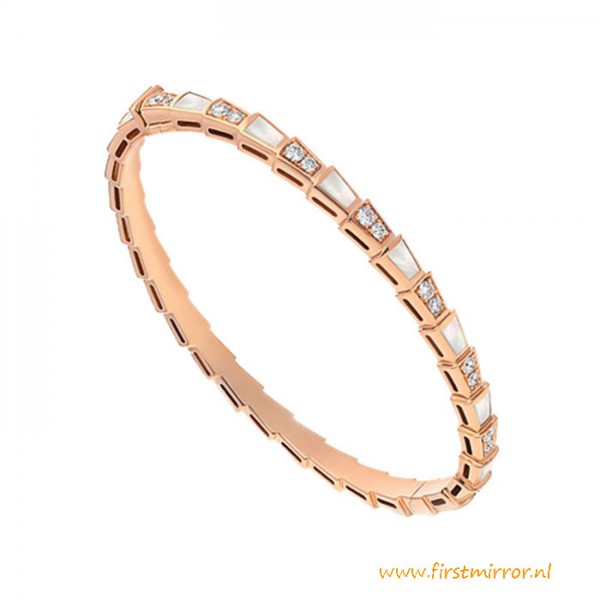 Top Quality Serpenti Viper Narrow Bracelet with Pearls