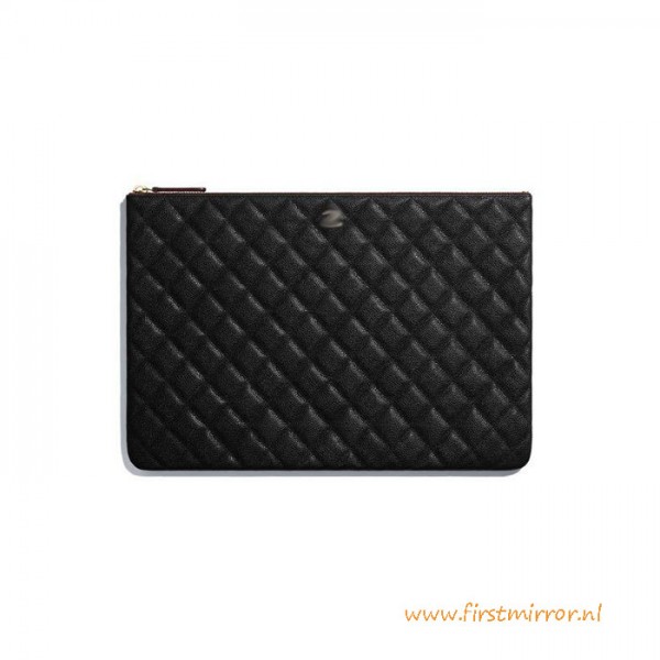 Top Quality Classic Pouch Caviar Leather Black