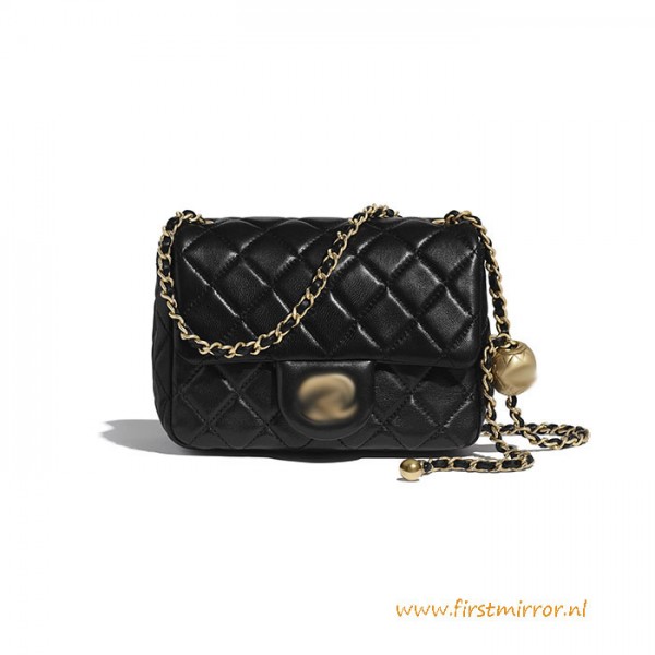 Top Quality Runway Square Mini Flap Pearl Crush Bag