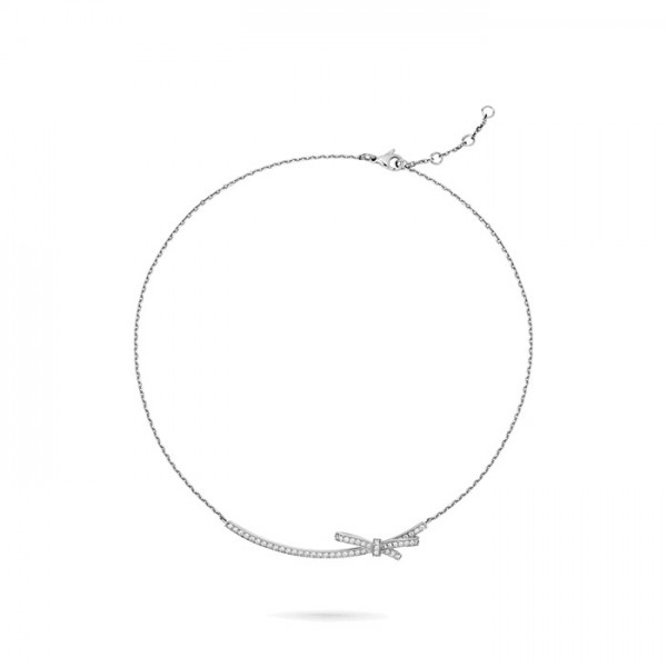 Top Quality Ruban Necklace 18K White Gold Diamonds