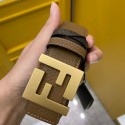 Top Quality Leather Fabric Belt Brown Calfleather