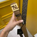 Top Quality Leather Fabric Belt Brown Calfleather