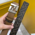Top Quality Leather Fabric Belt Brown Calfleather