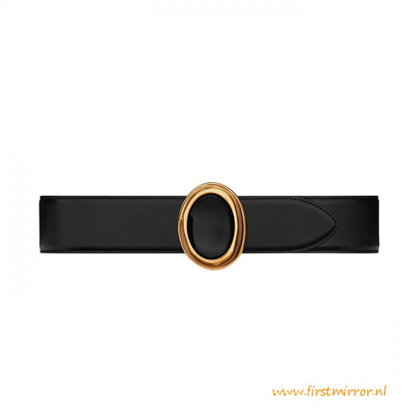 Top Quality Belt With An Oval Cabochon Buckle And Leather Loop