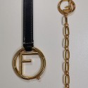 Top Quality Women's Black Chain Calf Leather Belt