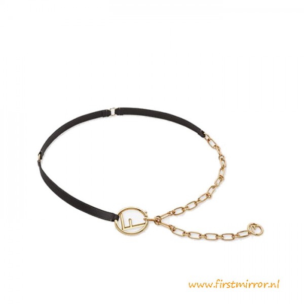 Top Quality Women's Black Chain Calf Leather Belt