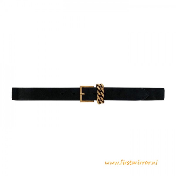 Top Quality Narrow Belt with Square Buckle in Suede