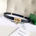 Top Quality Leather Belt with Signature Triangular Buckle