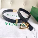 Top Quality Leather Belt with Signature Triangular Buckle