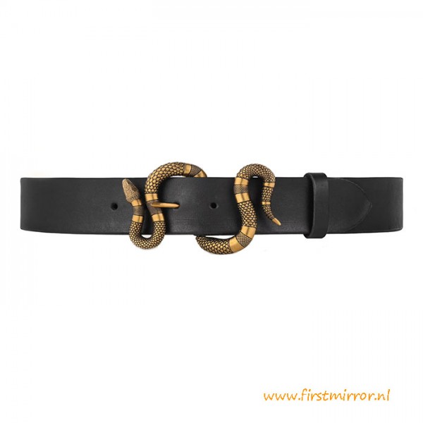 Top Quality Leather Belt with Snake Buckle
