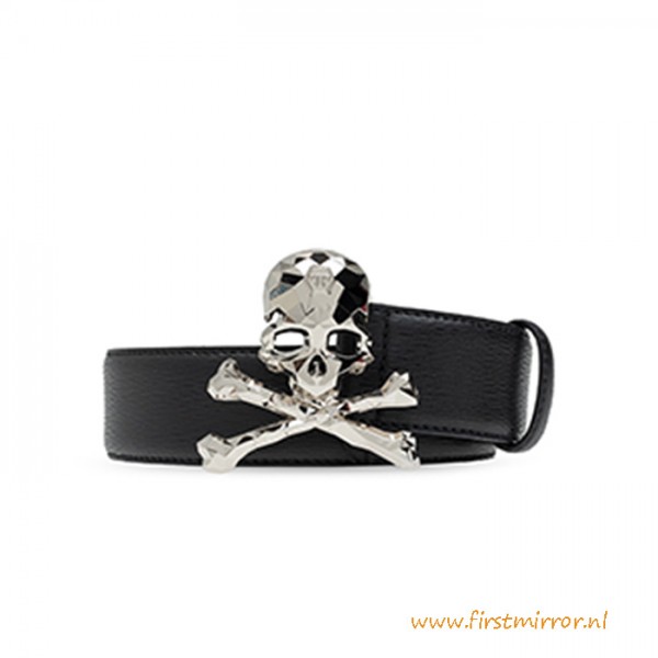 Top Quality PP Leather Belt with Skull Buckle