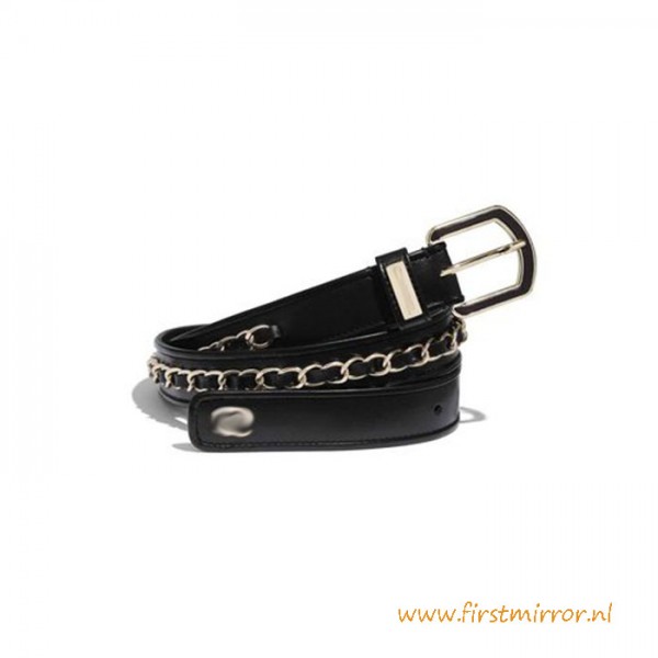 Top Quality Calfskin 3CM Width Gold-Tone Metal