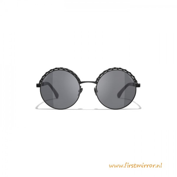 Top Quality Round Sunglasses Metal Calfskin