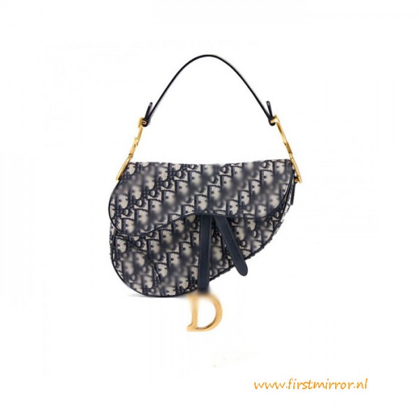 Top Quality Calfskin Saddle Bag Oblique Jacquard