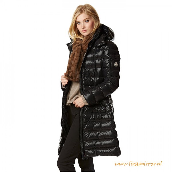 Top Quality Black Moka Long Down Jacket