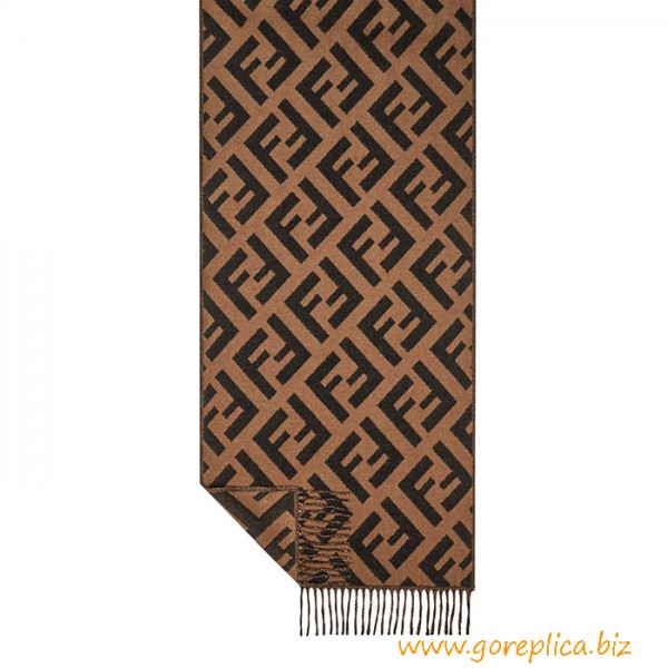 Top Quality Brown Cashmere Long Scarf with Fringed Edges