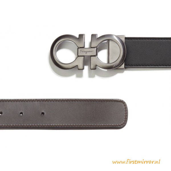 Top Quality Reversible Smooth Leather Gancini Belt