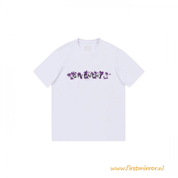 Top Quality Cotton T Shirt with Purple Printing
