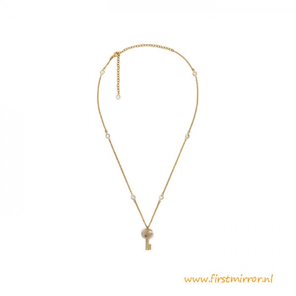 Top Quality Key Necklace with Encrusted Crystals