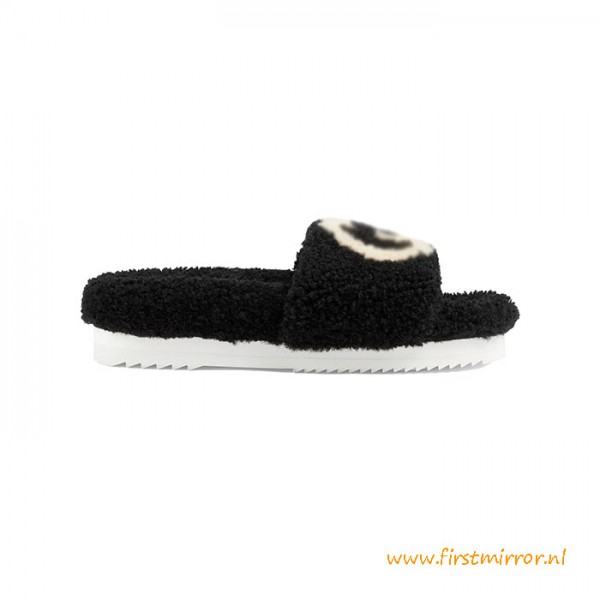 Top Quality Women's Slide Sandal with Interlocking Merino Wool