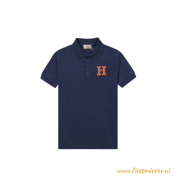 Top Quality Polo T Shirt Cotton with Leather H Design