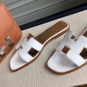 Top Quality Original Oran H Sandals Calf Leather Snow White Slippers
