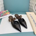 Top Quality Sofia Flat Mule Calf leather Black