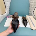 Top Quality Sofia Flat Mule Calf leather Black