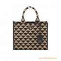 Top Quality Symbole Jacquard Fabric Leather Handbag