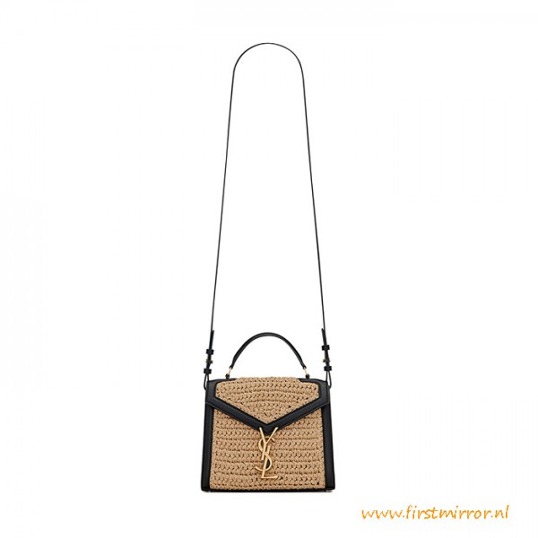 Top Quality Cassandra Mini Top Handle Bag in Raffia Leather