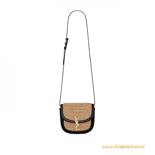 Top Quality Kaia Small Satchel in Raffia Leather